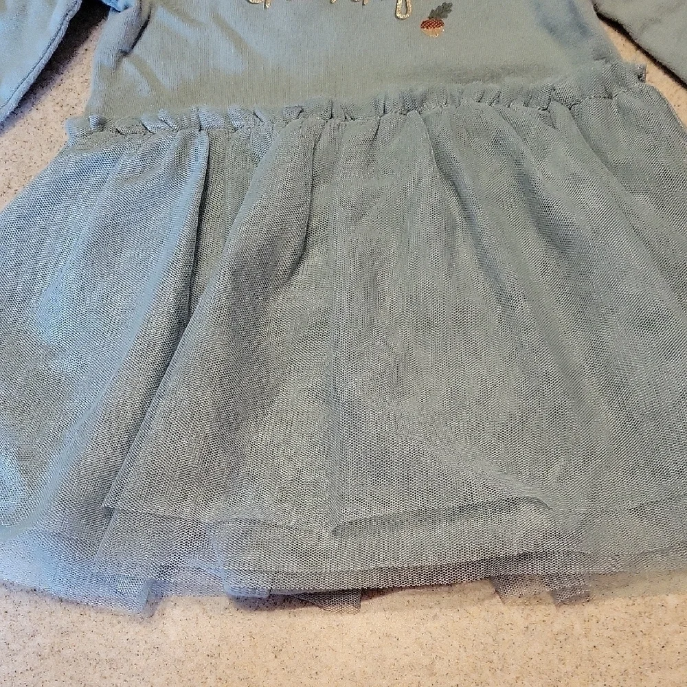 Carter's THANKFUL Long Sleeve Dress With Tulle Size 12 Months